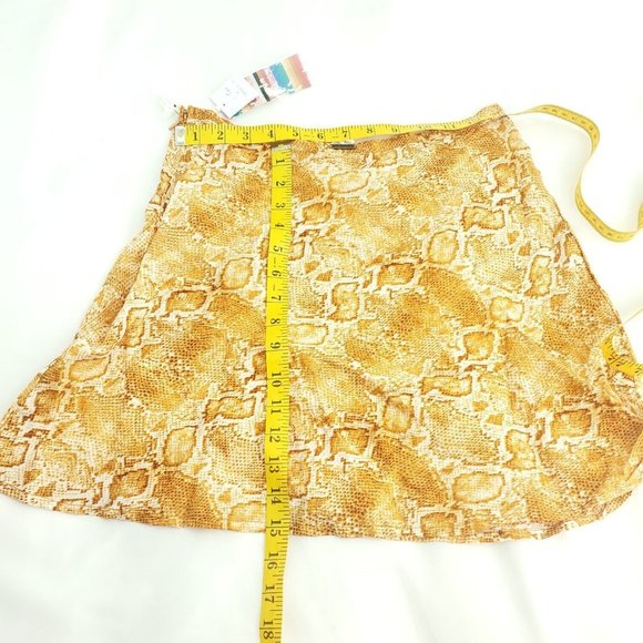 Billabong Womens Brown Animal Print Stretch Side Zip Short Mini Skirt Size 28 - Picture 5 of 13